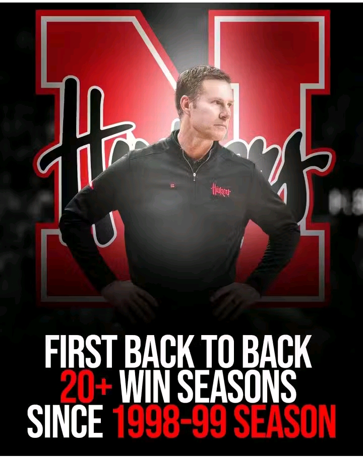 Nebraska basketball is celebrating a historic achievement, as Head Coach Fred Hoiberg has led the Cornhuskers to their first back-to-back 20+ win seasons since the 1998–99 campaign under former coach Danny Nee: Congratulations to Coach Fred Hoiberg and the entire Nebraska basketball team…