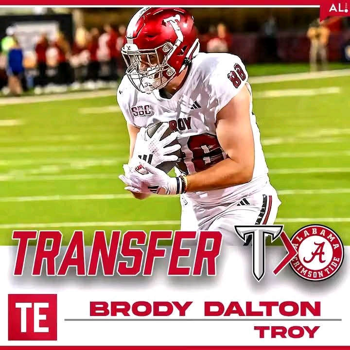 Alabama’s Latest Tight End Gem: Brody Dalton’s Journey from UAB and Troy to the Crimson Tide as the Next Big Playmaker…..