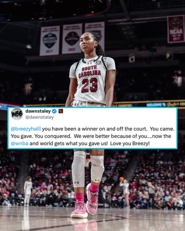 Breaking In: Dawn Staley Showers Bree Hall With Love as She Heads to the WNBA: “I’m So Proud!” – The South Carolina Coach Praises Hall’s Growth, Work Ethic, and Heart, Sending Her Off With Nothing but Admiration and Support.