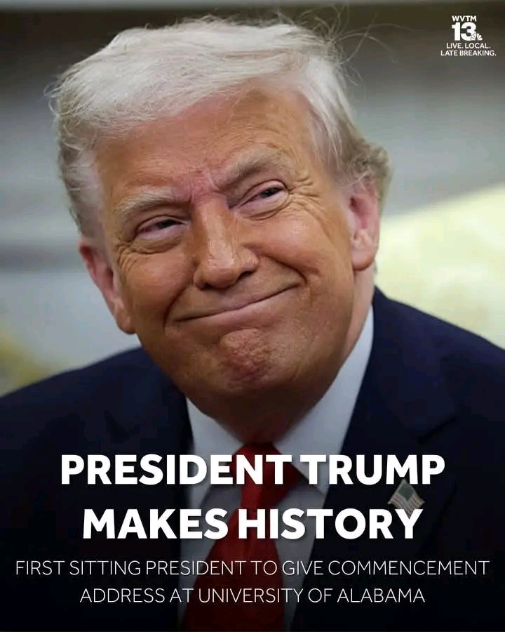Trump Stuns Alabama Graduates with Surprise Commencement Appearance. Former President Donald Trump made an unannounced visit to the University of Alabama’s graduation ceremony Thursday night, stunning students and families. Trump opened his brief address with a loud “Roll Tide,” praising the Class of 2025 for their resilience and the school’s athletic legacy. The visit went viral, sparking a wave of excitement across social media. University officials confirmed the appearance was planned discreetly and hailed the moment as a powerful celebration of unity…