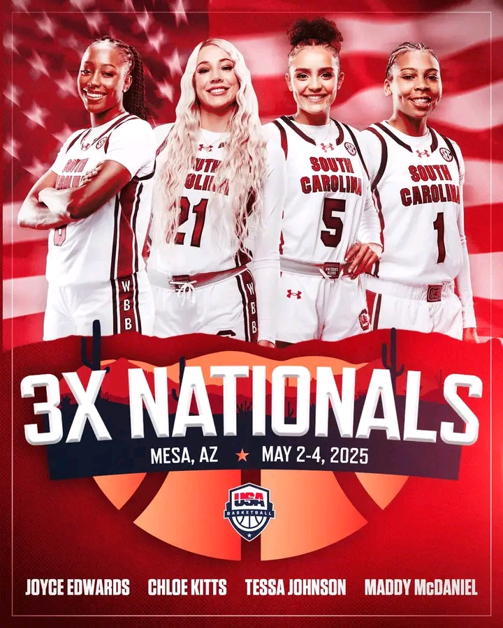 South Carolina Gamecocks Women Clinch Historic 3rd NCAA Title; Edwards, Kitts, Johnson & McDaniel Shine in Mesa Victory—Netflix to Feature Championship Run In a thrilling Nationals showdown May 2–4, 2025, in Mesa, AZ, the Gamecocks’ star quartet led the team to an unprecedented third NCAA championship, drawing Netflix spotlight.