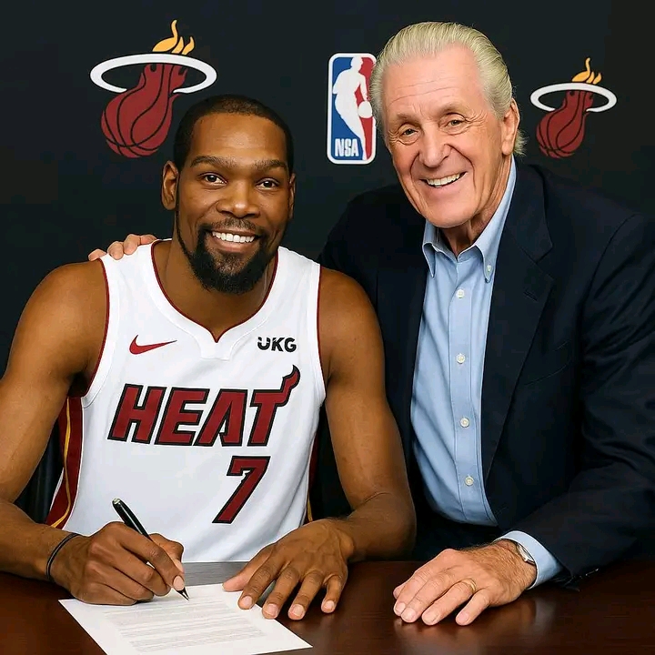 FREE AGENT DEAL SEALED: Miami Heat President Pat Riley Stuns Fans And NBA World, With The Acquisition Of Elite Power Forward And Rim Protector Kevin Durant, In A Surprise Trade With Phoenix Suns….