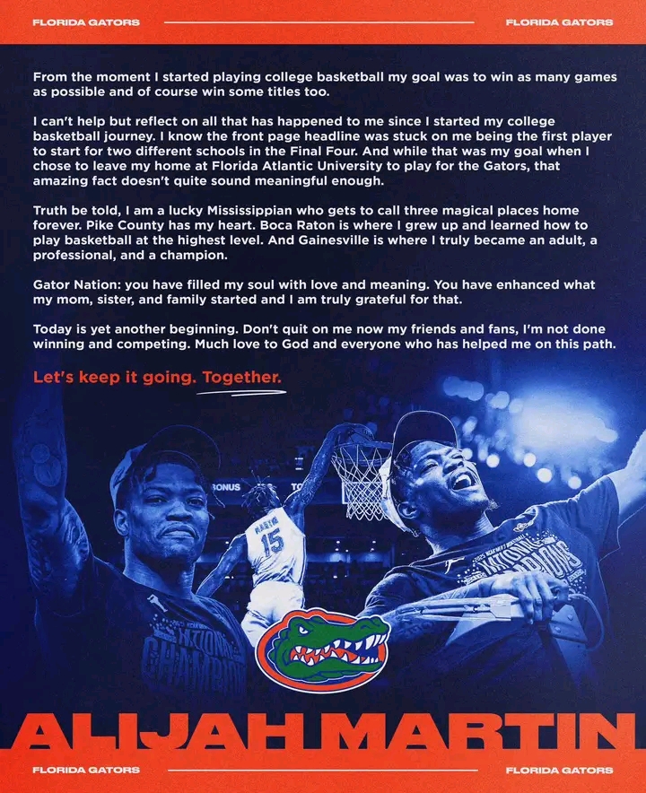 “Alijah Martin Officially Breaks His Silence and Shares In-Depth Thoughts on His Decision to Leave Gator Nation”