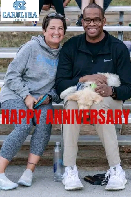 HAPPY ANNIVERSARY — North Carolina Coach Hubert Davis and Wife Leslie, Celebrate 26th Wedding Anniversary! I Will Grow Older With You! Together Forever, Stronger Than Ever! Happy 26th Anniversary!💙